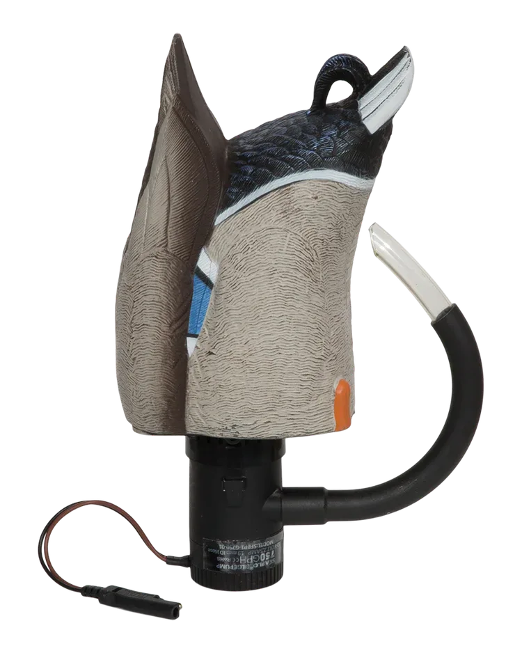 Electronic Finisher Spitter drake mallard decoy on its motor.